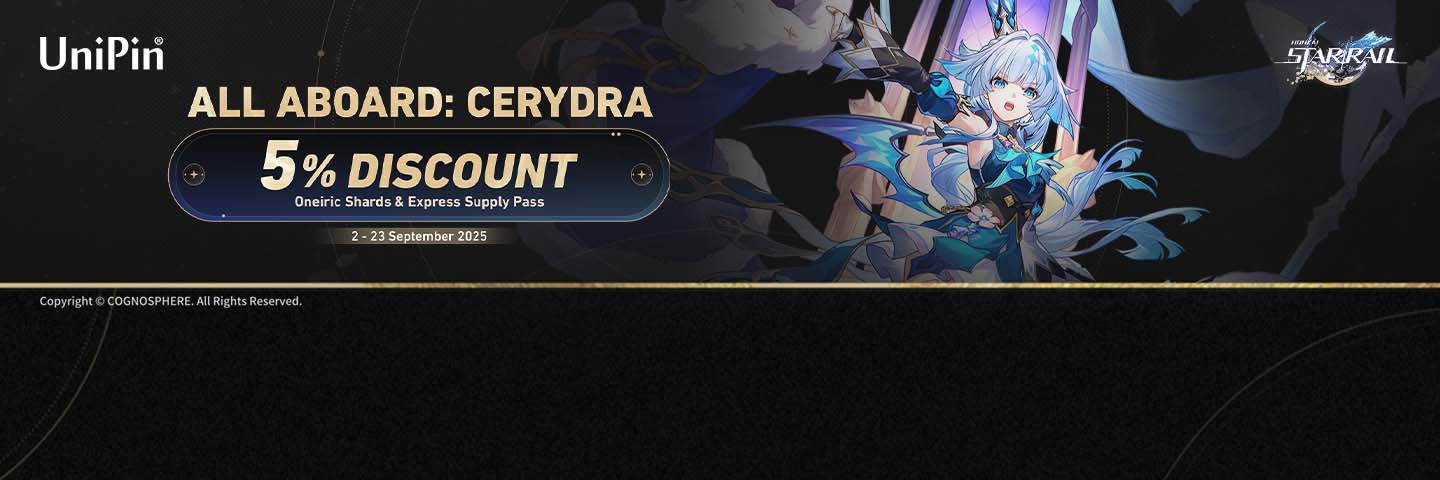 [All Aboard: Cerydra] Top up with UniPin Credits and enjoy 5% Discount